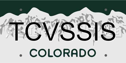 TCVSSIS Colorado License Plate