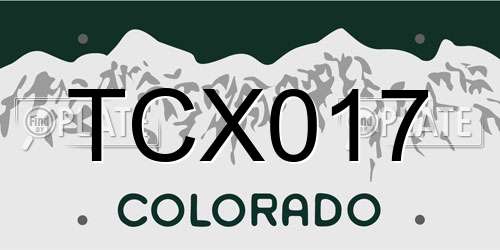 TCX017 Colorado License Plate