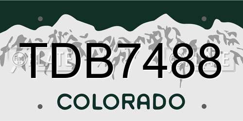 TDB7488 Colorado License Plate
