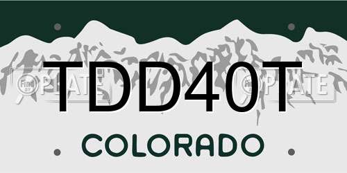 TDD40T Colorado License Plate