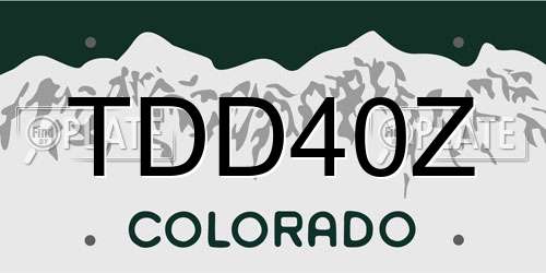 TDD40Z Colorado License Plate