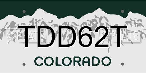 TDD62T Colorado License Plate