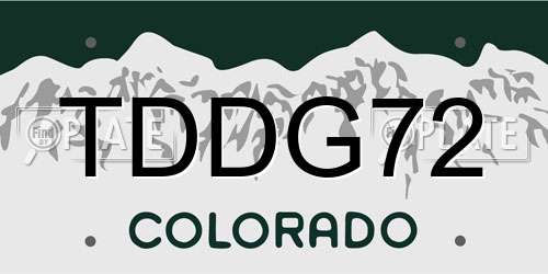 TDDG72 Colorado License Plate