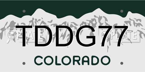 TDDG77 Colorado License Plate