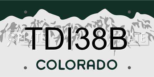 TDI38B Colorado License Plate