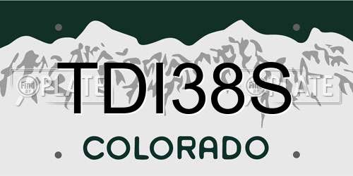 TDI38S Colorado License Plate