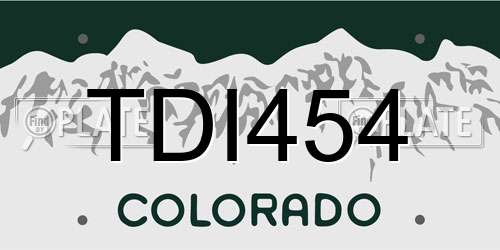 TDI454 Colorado License Plate
