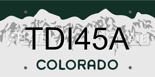 TDI45A Colorado License Plate