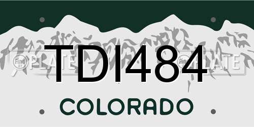 TDI484 Colorado License Plate