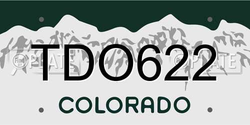 TDO622 Colorado License Plate