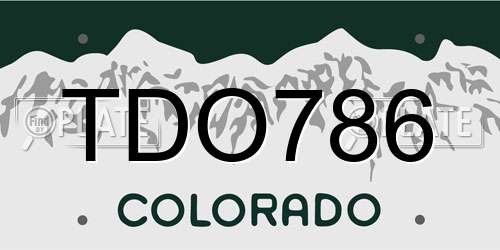 TDO786 Colorado License Plate