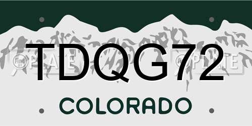 TDQG72 Colorado License Plate