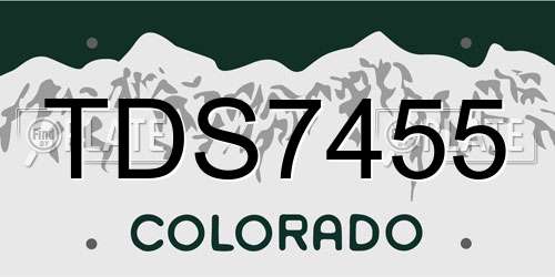 TDS7455 Colorado License Plate
