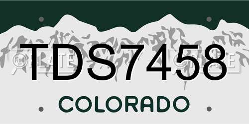 TDS7458 Colorado License Plate