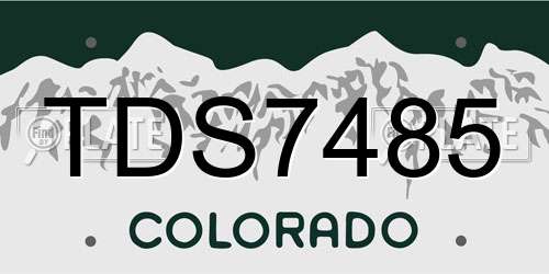 TDS7485 Colorado License Plate