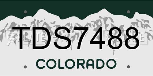 TDS7488 Colorado License Plate