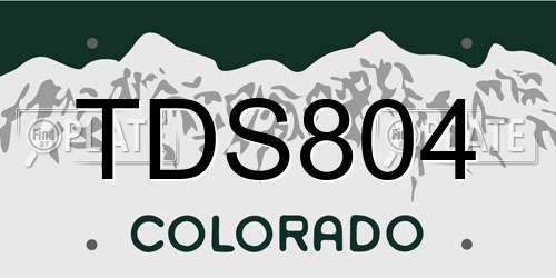TDS804 Colorado License Plate