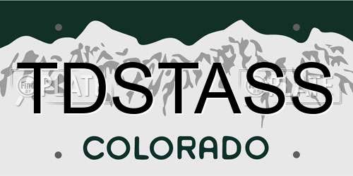 TDSTASS Colorado License Plate