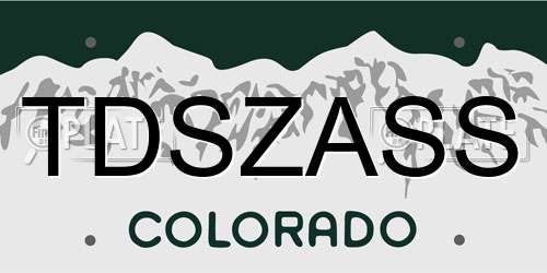 TDSZASS Colorado License Plate