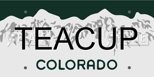 TEACUP Colorado License Plate