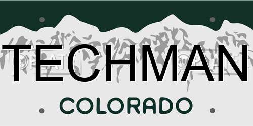 TECHMAN Colorado License Plate