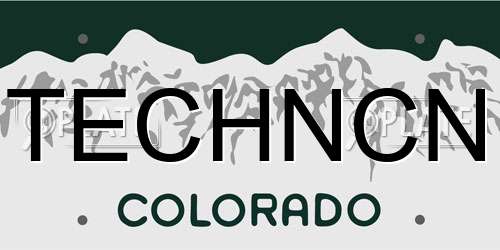 TECHNCN Colorado License Plate