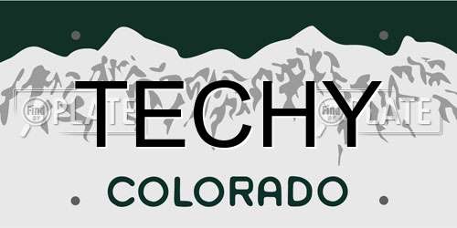 TECHY Colorado License Plate