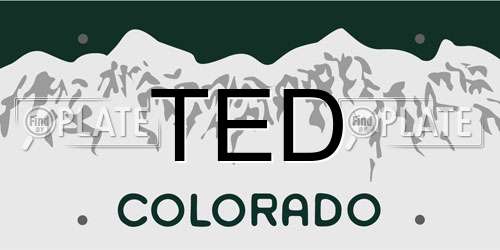 TED Colorado License Plate