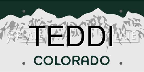 TEDDI Colorado License Plate