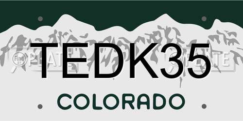 TEDK35 Colorado License Plate