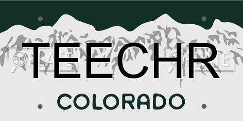 TEECHR Colorado License Plate