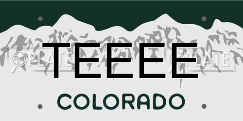 TEEEE Colorado License Plate