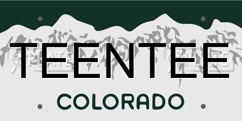 TEENTEE Colorado License Plate