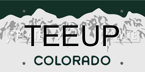 TEEUP Colorado License Plate