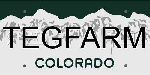 TEGFARM Colorado License Plate