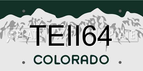 TEII64 Colorado License Plate