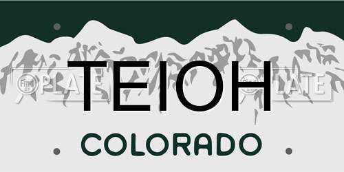 TEIOH Colorado License Plate