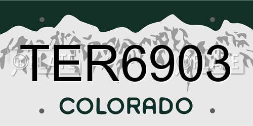 TER6903 Colorado License Plate
