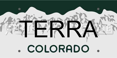TERRA Colorado License Plate