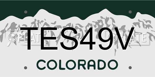 TES49V Colorado License Plate