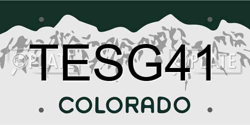 TESG41 Colorado License Plate
