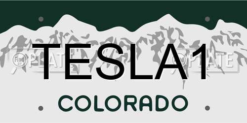 TESLA1 Colorado License Plate