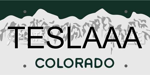 TESLAAA Colorado License Plate