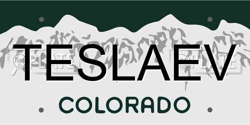 TESLAEV Colorado License Plate