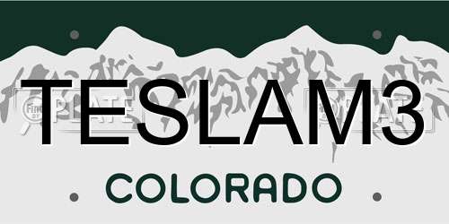 TESLAM3 Colorado License Plate