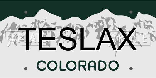 TESLAX Colorado License Plate