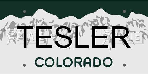 TESLER Colorado License Plate