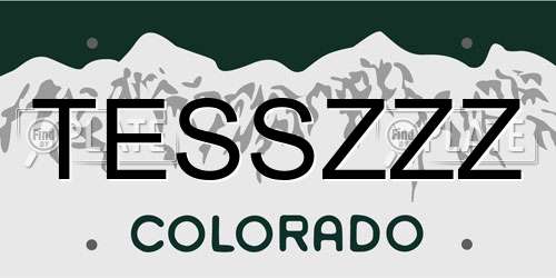 TESSZZZ Colorado License Plate
