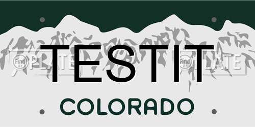 TESTIT Colorado License Plate