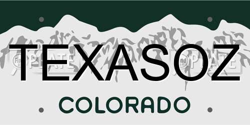 TEXASOZ Colorado License Plate